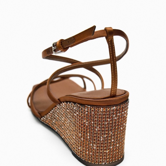 Zara limited edition rhinestones platform heeled sandal - Picture 3 of 9